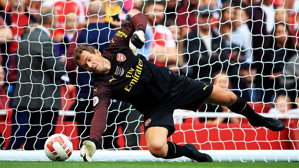 Jens Lehmann during the Arsenal Legends game