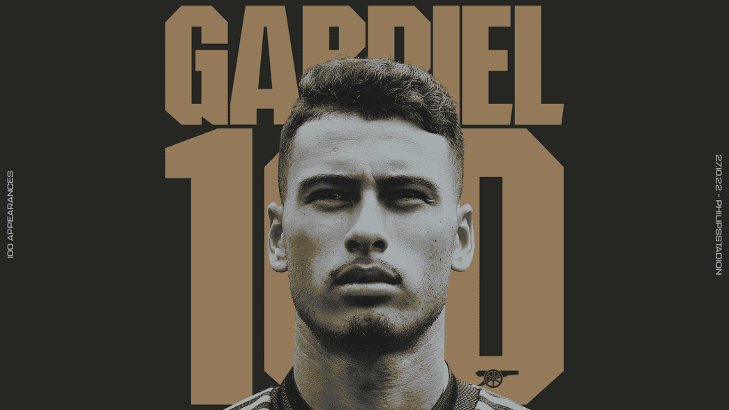 Gabriel Martinelli will make his 100th appearance for Arsenal