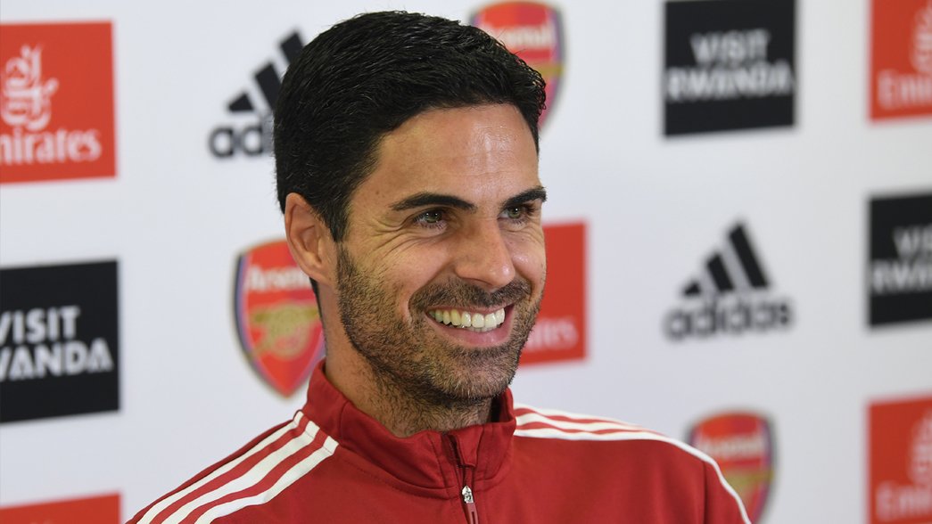 Mikel Arteta during his pre-match press conference