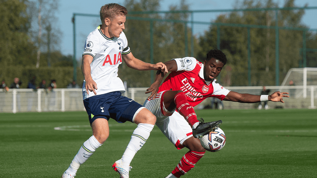 Nathan Butler-Oyedeji in action for Arsenal U21