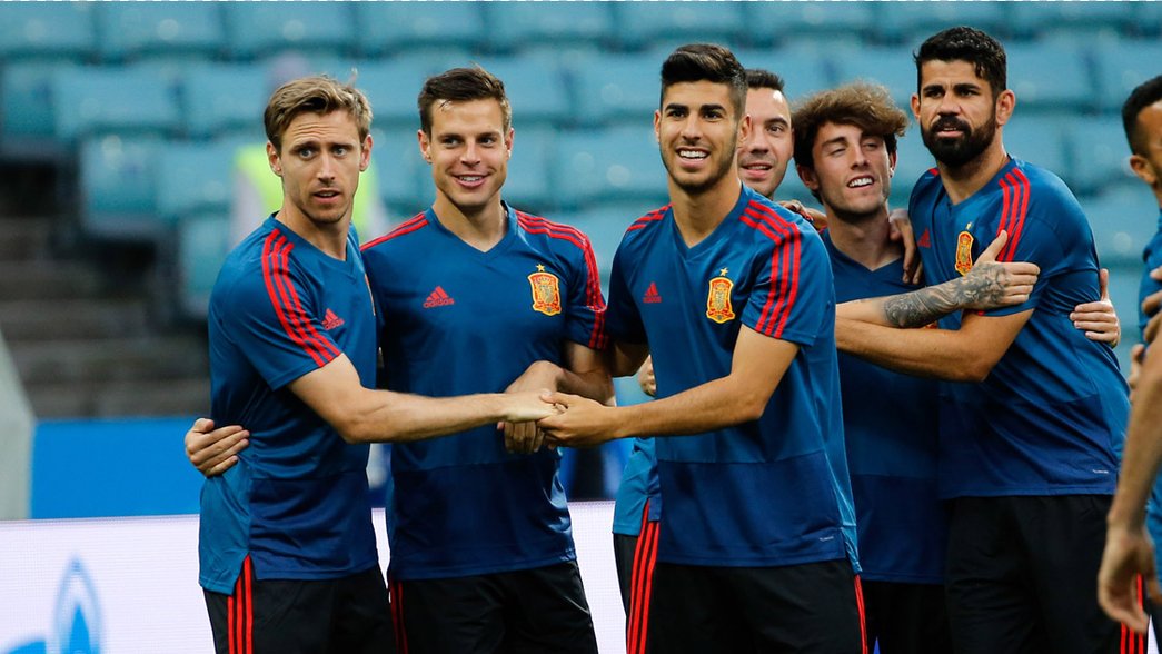 Nacho Monreal with Spain at the World Cup
