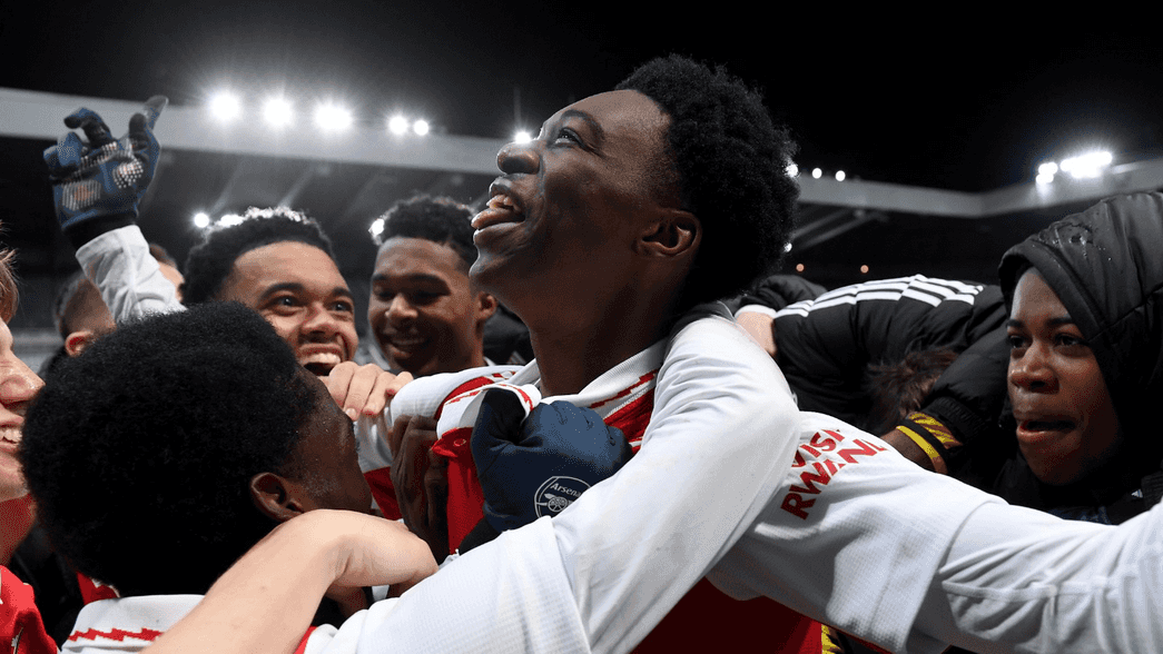 Arsenal U18 celebrate v Newcastle United in the FA Youth Cup