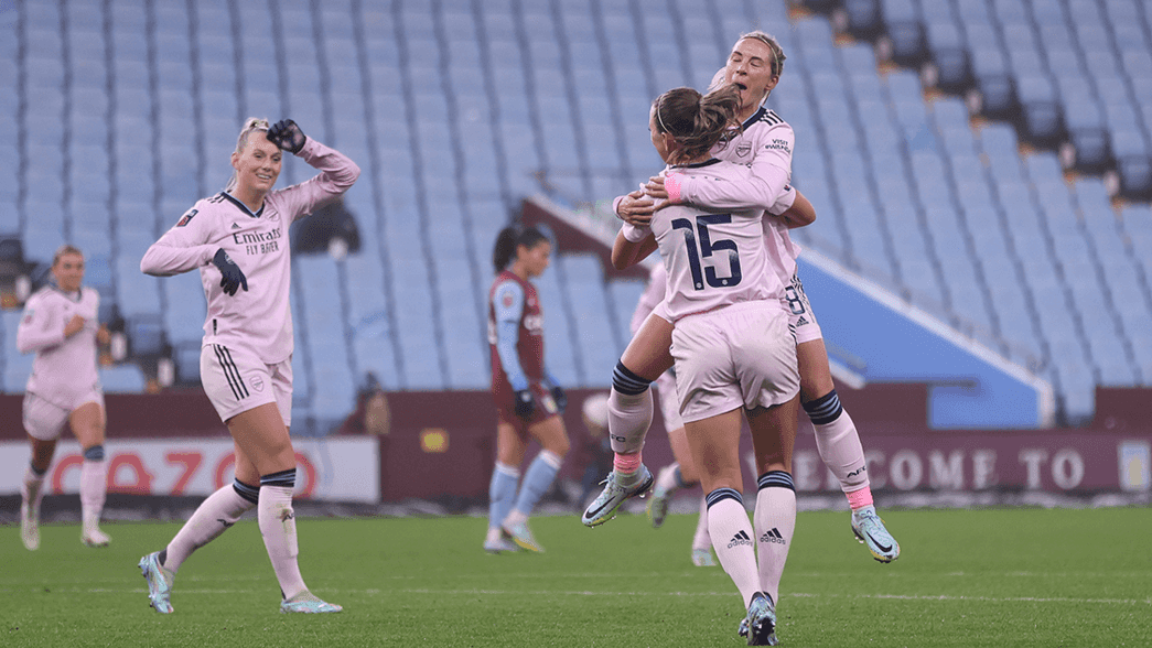 Jordan Nobbs celebrates her goal against Aston Villa