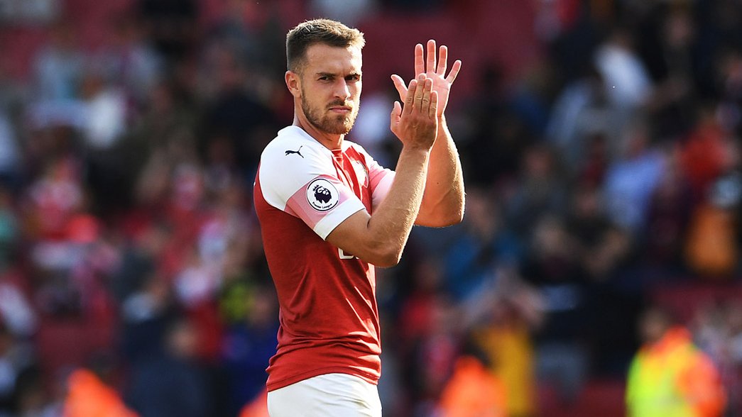 Aaron Ramsey claps the fans after the 3-1 win over West Ham