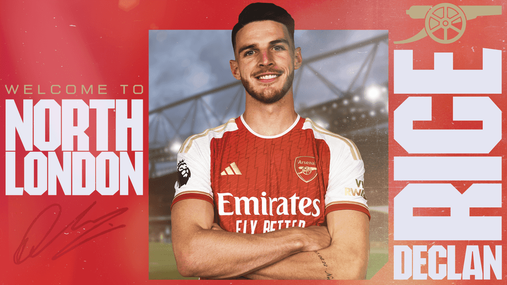Declan Rice signs for Arsenal