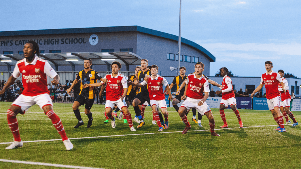 Arsenal U18 in action against Slough Town