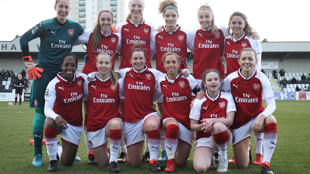 Arsenal women line up v Yeovil
