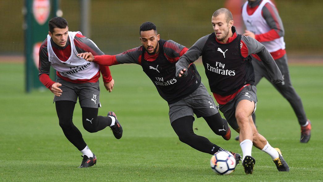 Jack Wilshere in training ahead of the Everton game