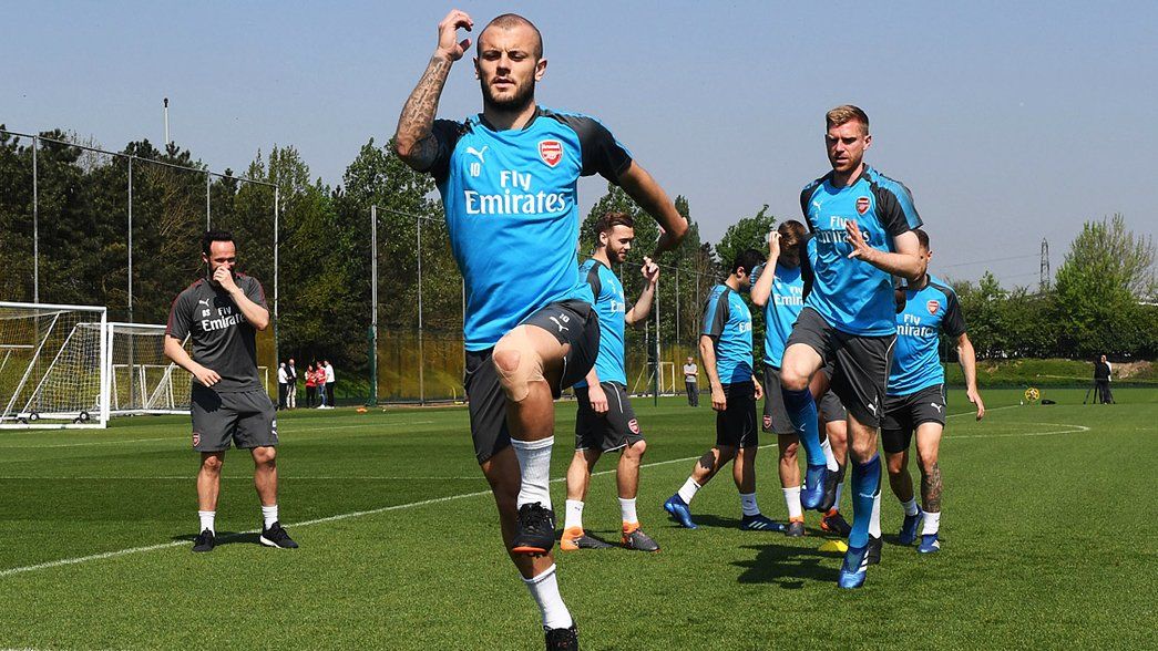 Jack Wilshere in training before the Leicester City game