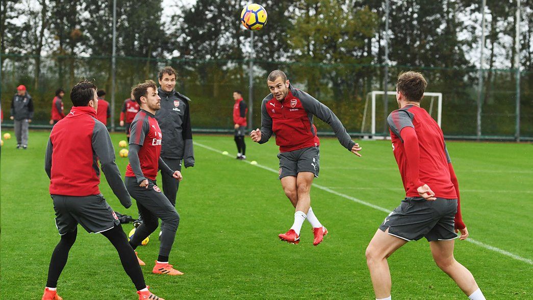 Jack Wilshere in training before the Man City game