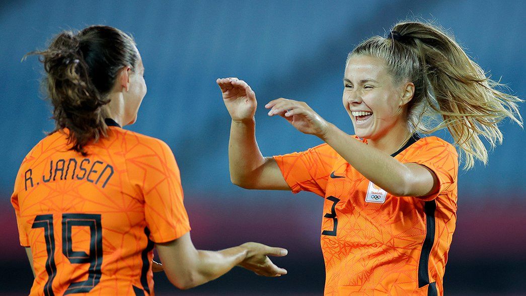 Victoria Pelova celebrates for the Netherlands