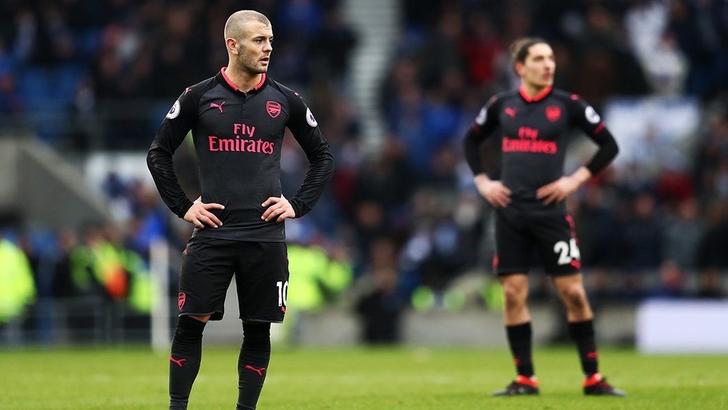 Jack Wilshere and Hector Bellerin react to losing against Brighton