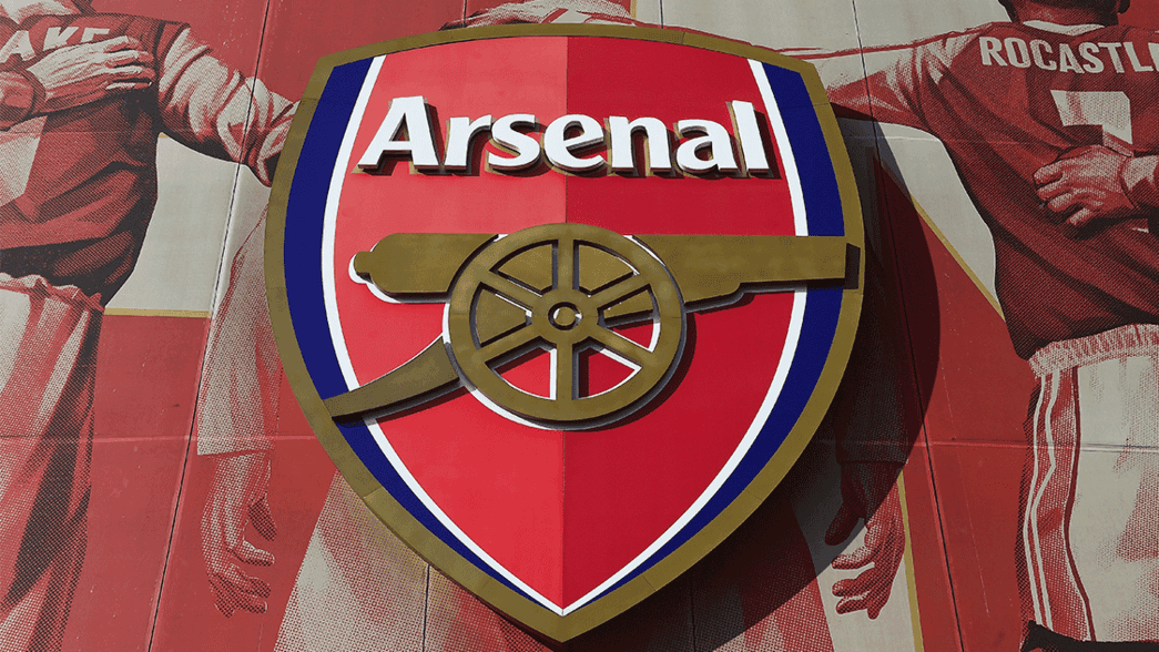 Arsenal's crest at Emirates Stadium