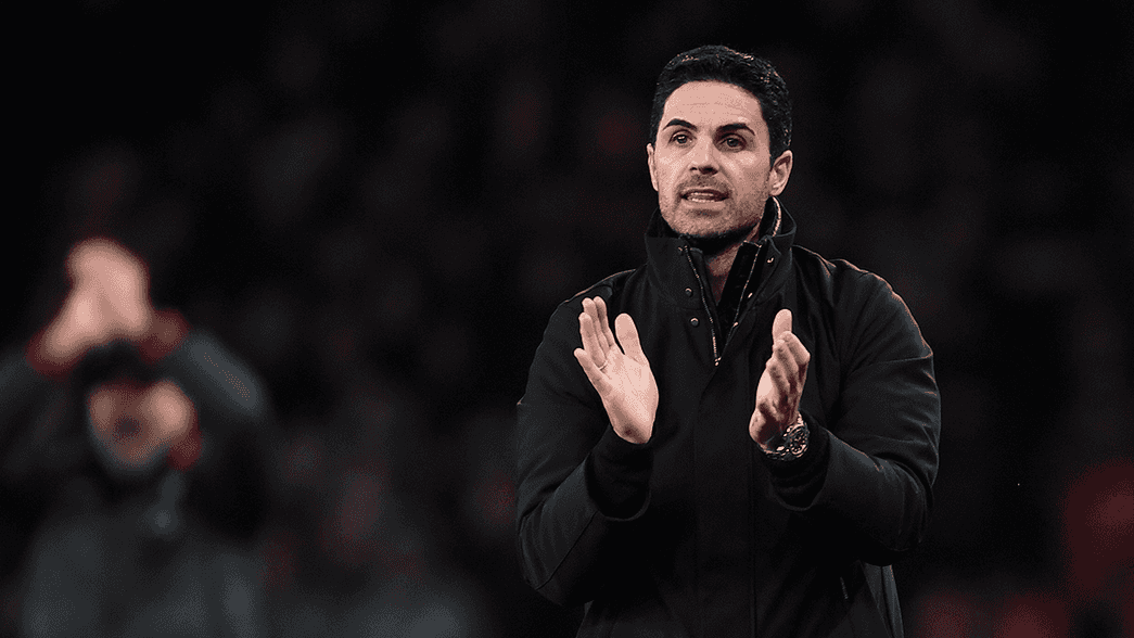 Mikel Arteta during the game against Liverpool