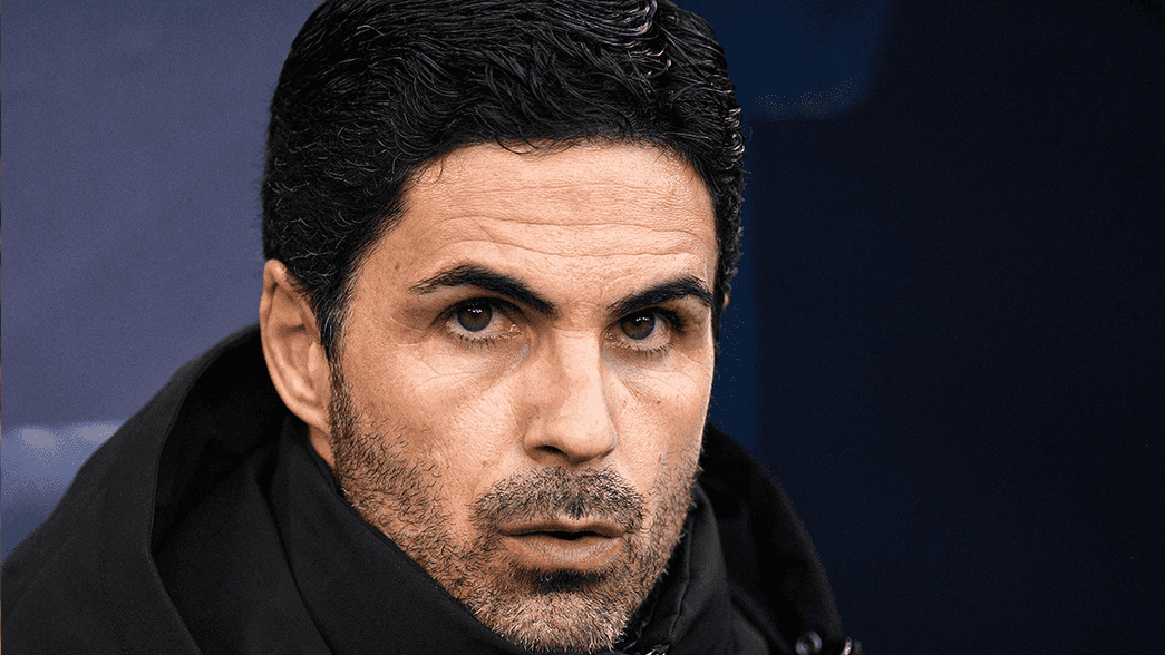 Mikel Arteta before the game against Manchester City