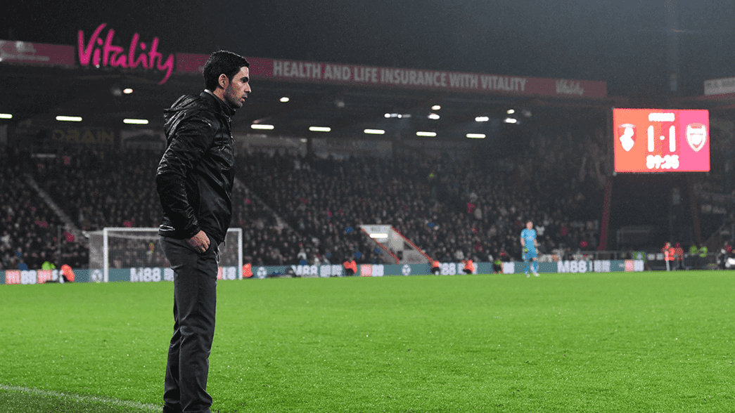 Mikel Arteta takes charge of his first Arsenal game at Bournemouth
