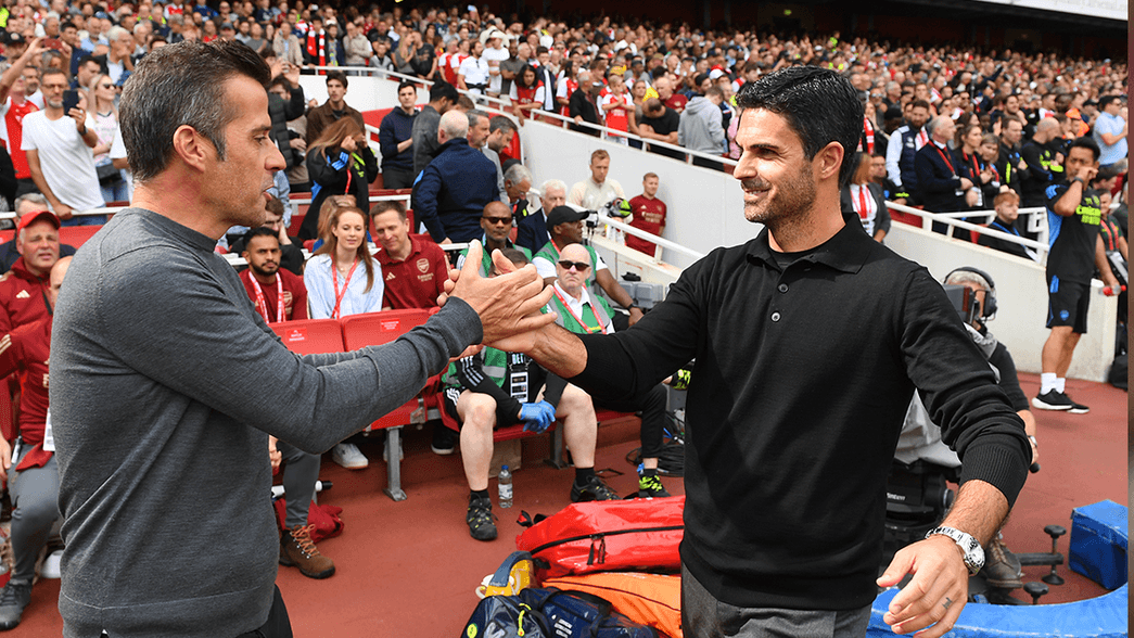 Mikel Arteta before the game against Fulham