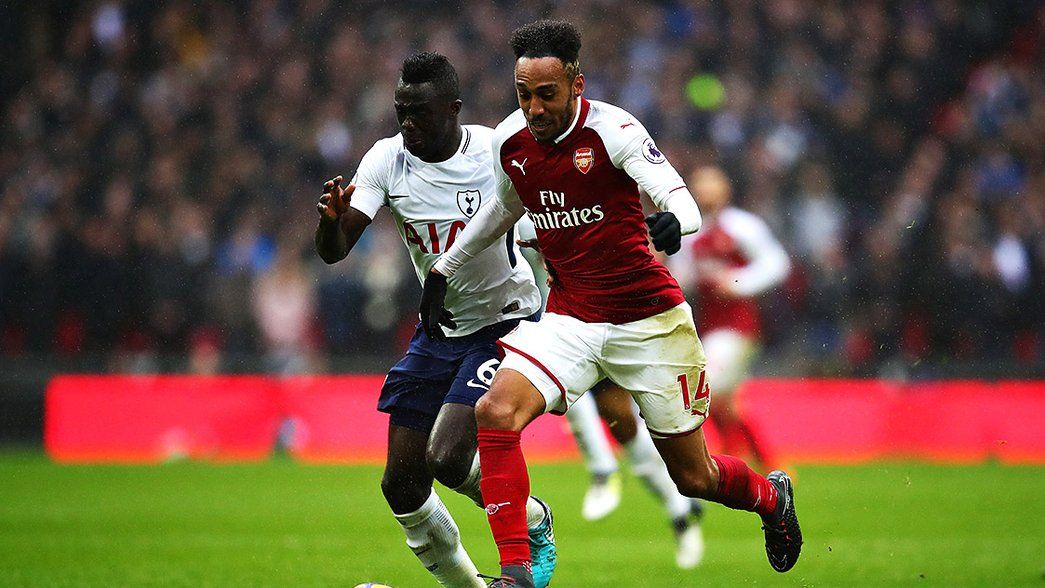 Pierre-Emerick Aubameyang in action against Tottenham