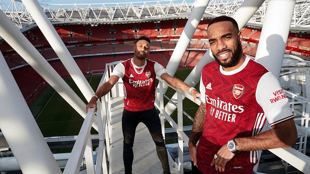 Auba and Laca in our new adidas home kit