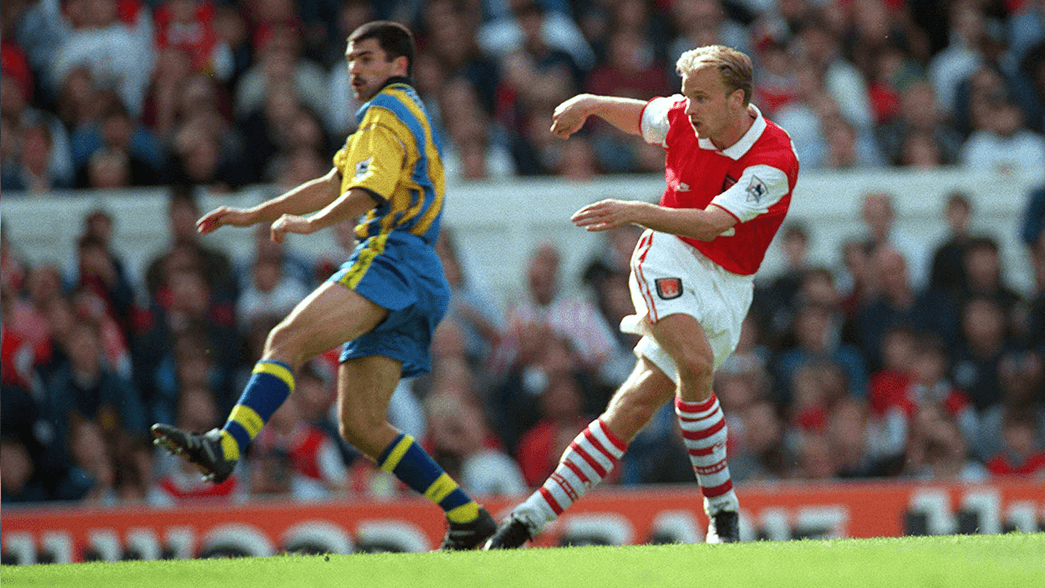 Dennis Bergkamp scores against Southampton in 1995