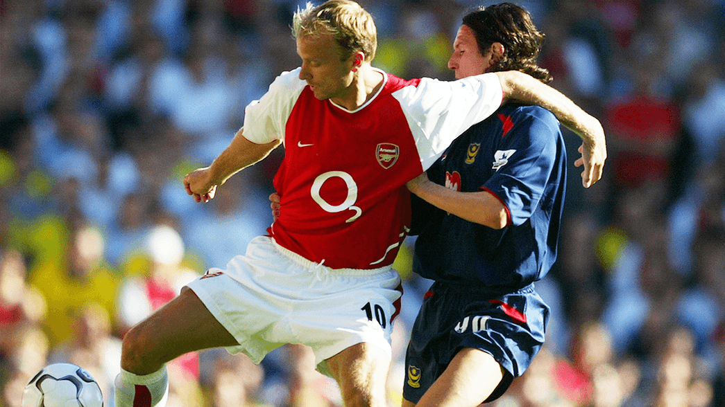 Dennis Bergkamp in action against Portsmouth in 2003