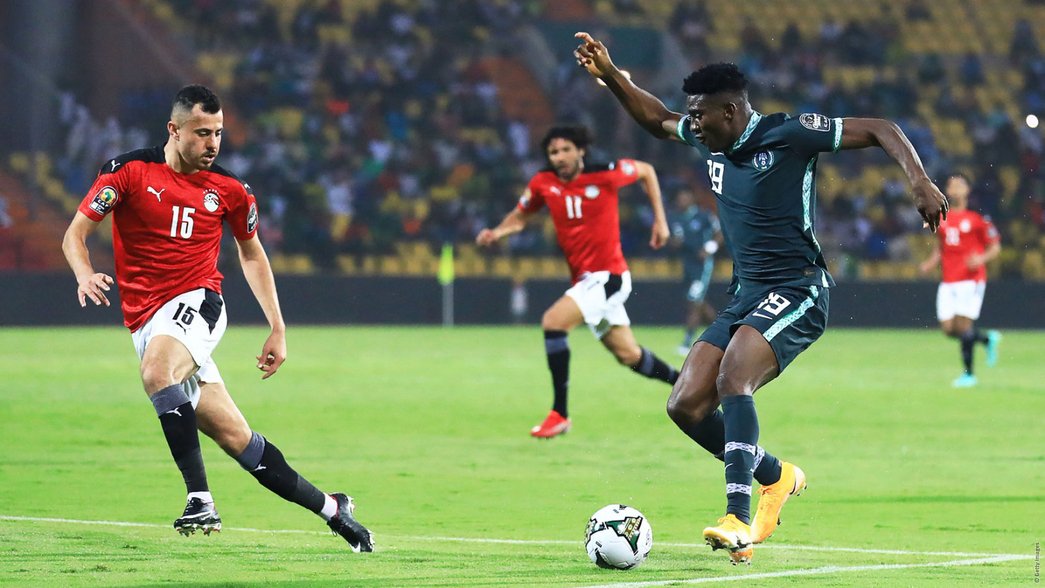 Egypt in action against Nigeria