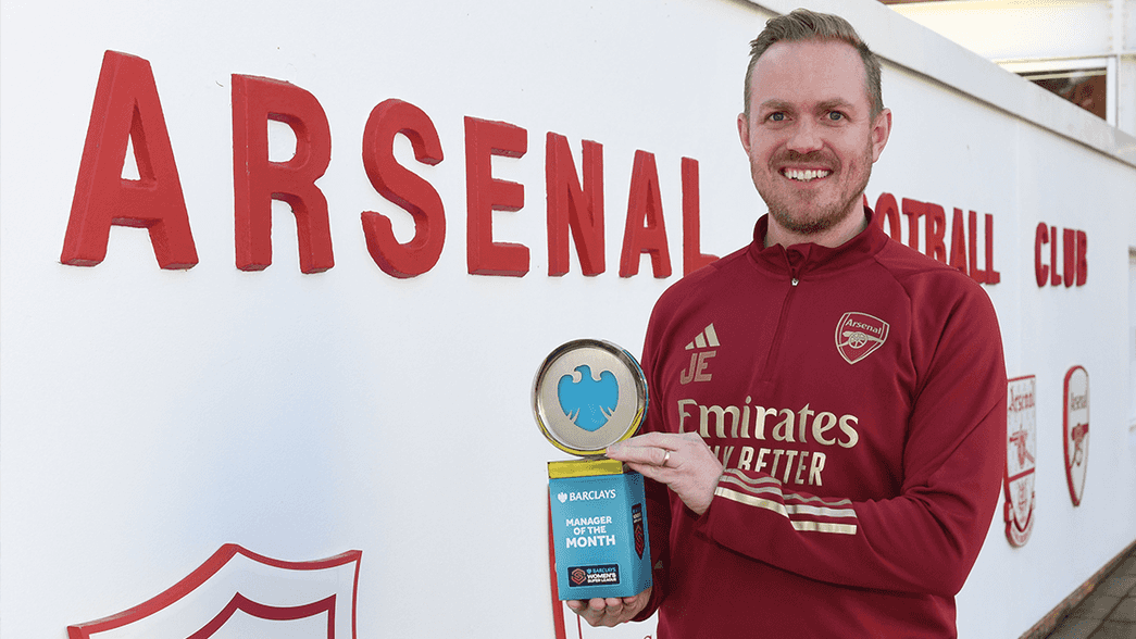 Jonas Eidevall with his November Manager of the Month award