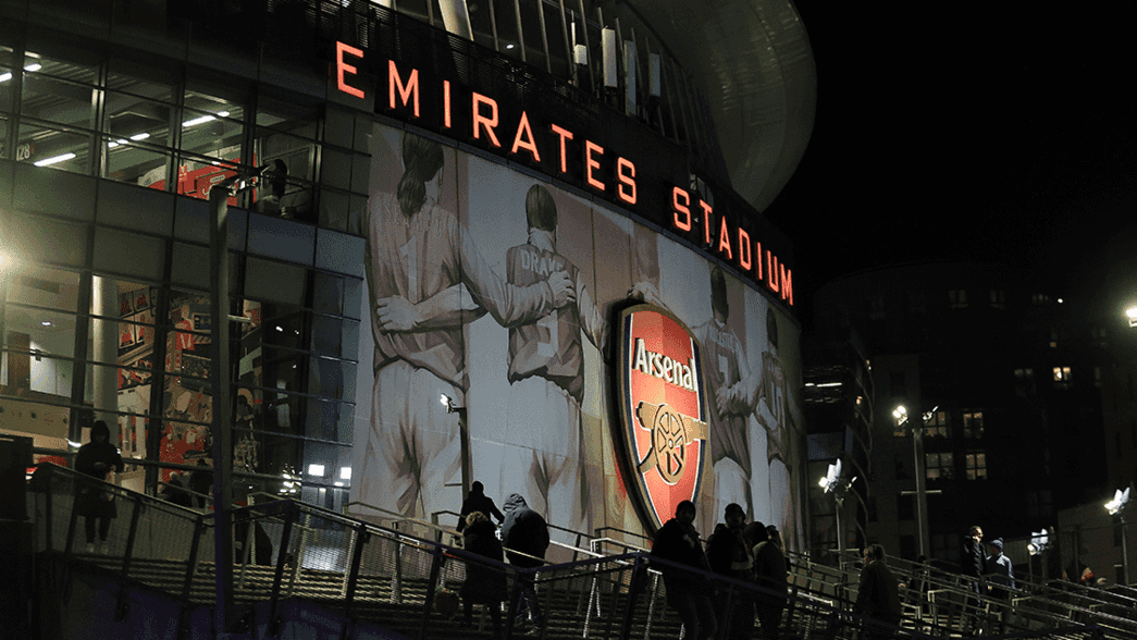 Emirates Stadium at night