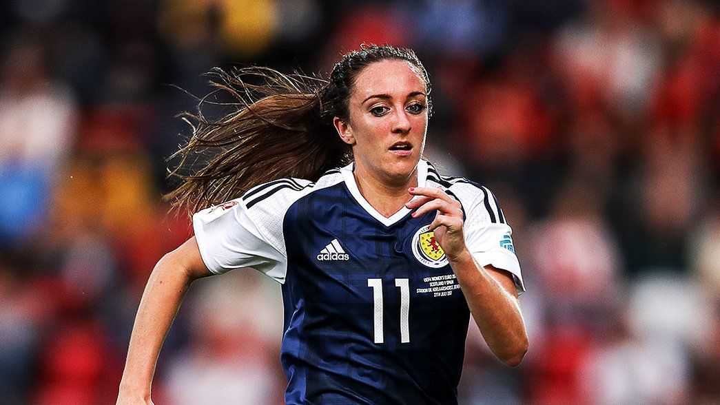 Lisa Evans in action for Scotland