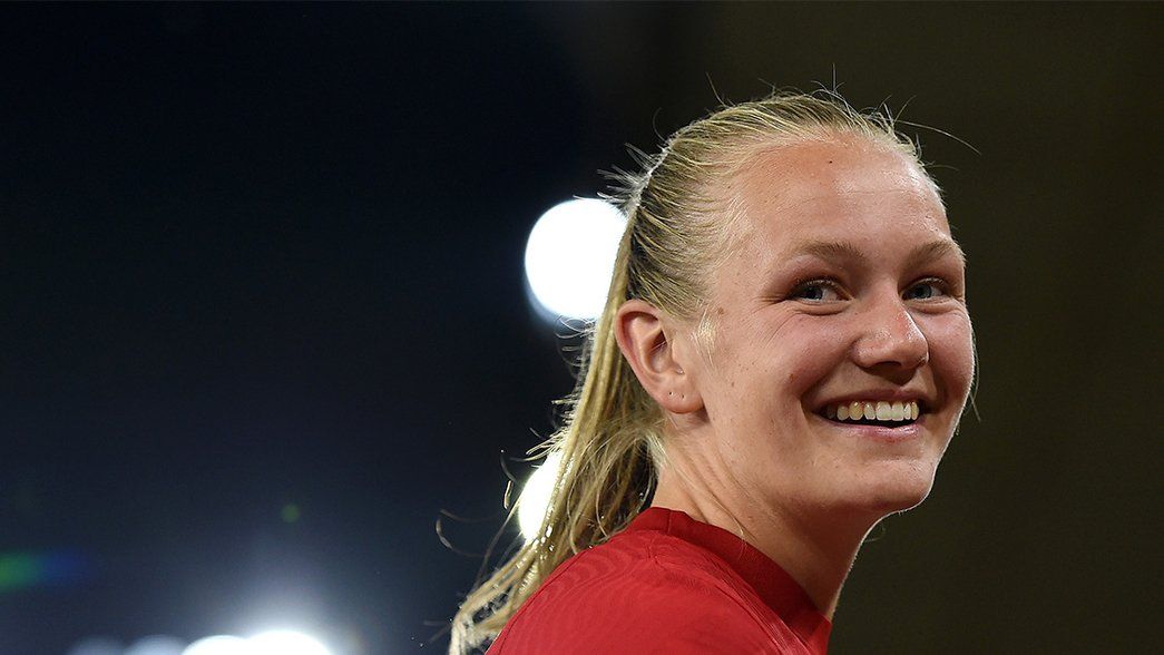Frida Maanum smiles in action for Norway