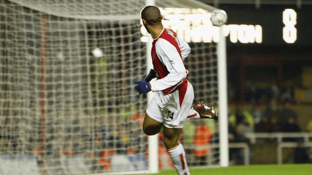 Thierry Henry scores against Southampton in 2004