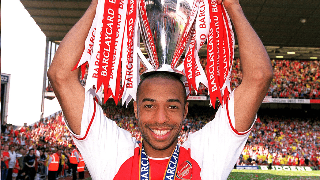 Thierry Henry with the Premier League trophy in 2004