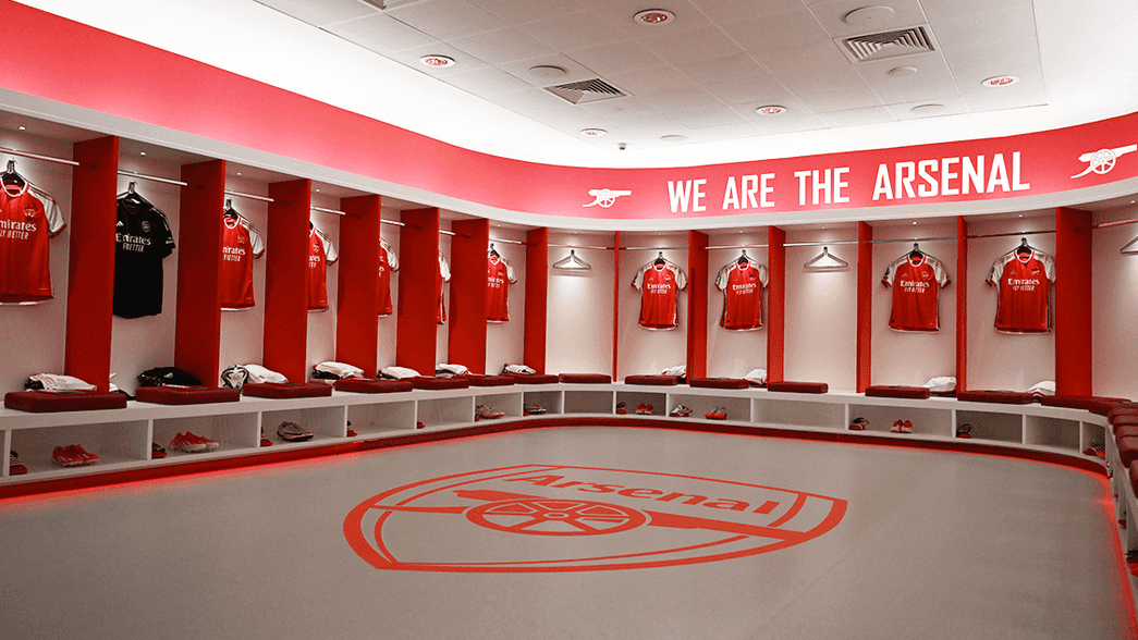 The home changing room at Emirates Stadium