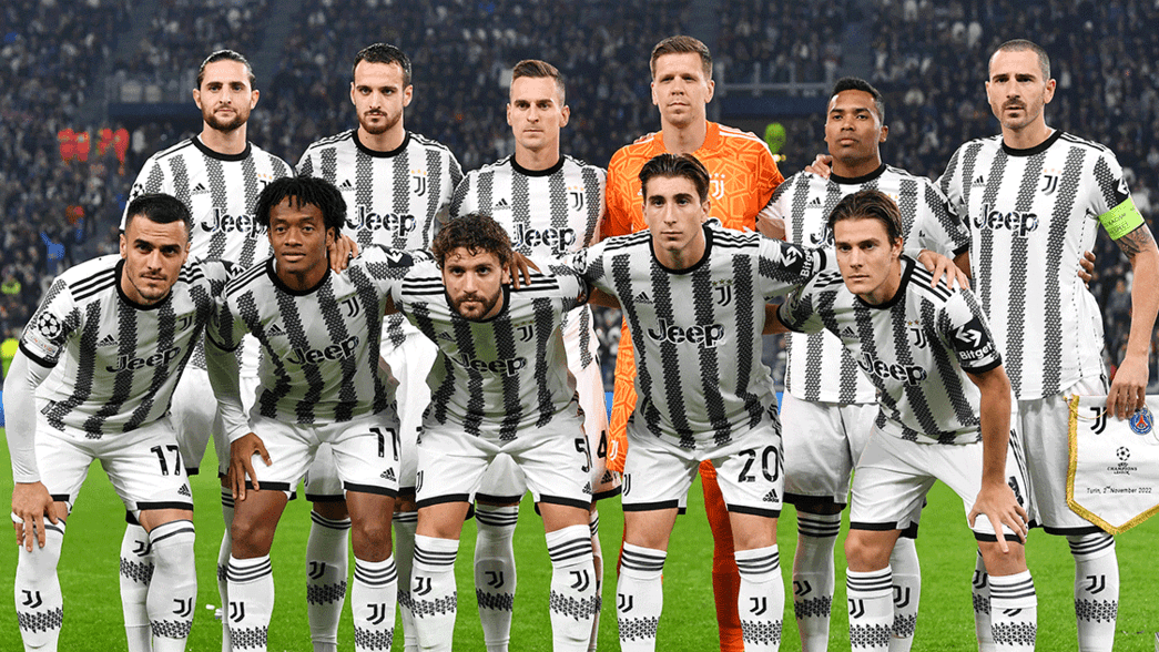 Juventus line up ahead of a Champions League tie