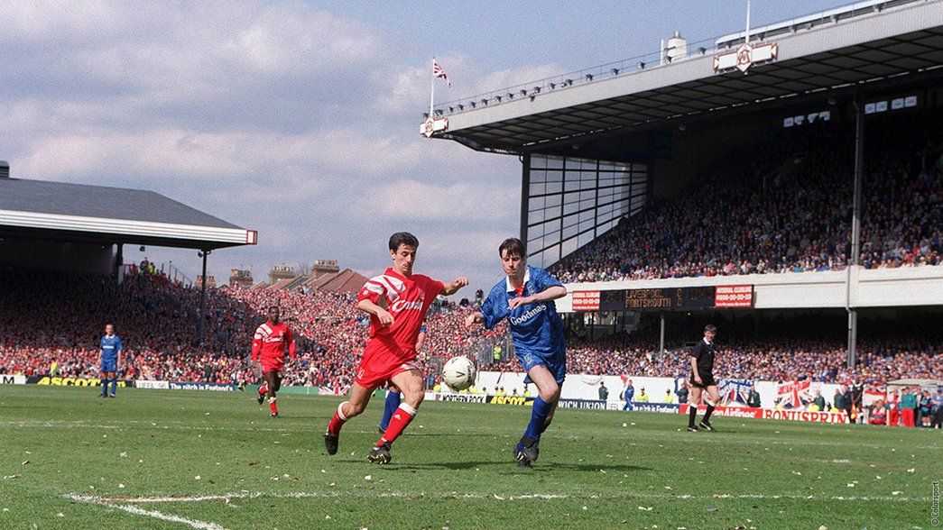 Liverpool play Portsmouth in the FA Cup Semi-Final at Highbury in 1992