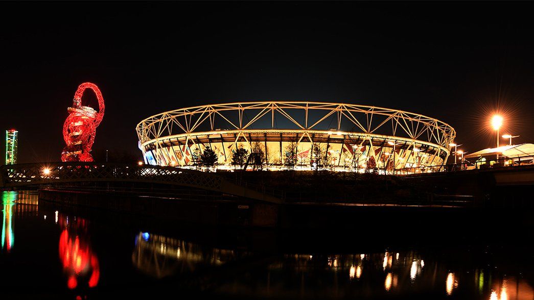London Stadium at night