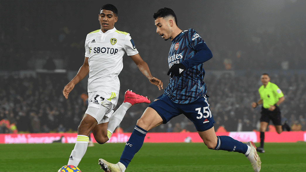 Gabriel Martinelli in action against Leeds United