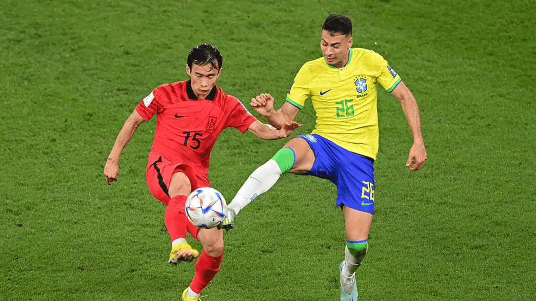 Gabriel Martinelli in action for Brazil against South Korea
