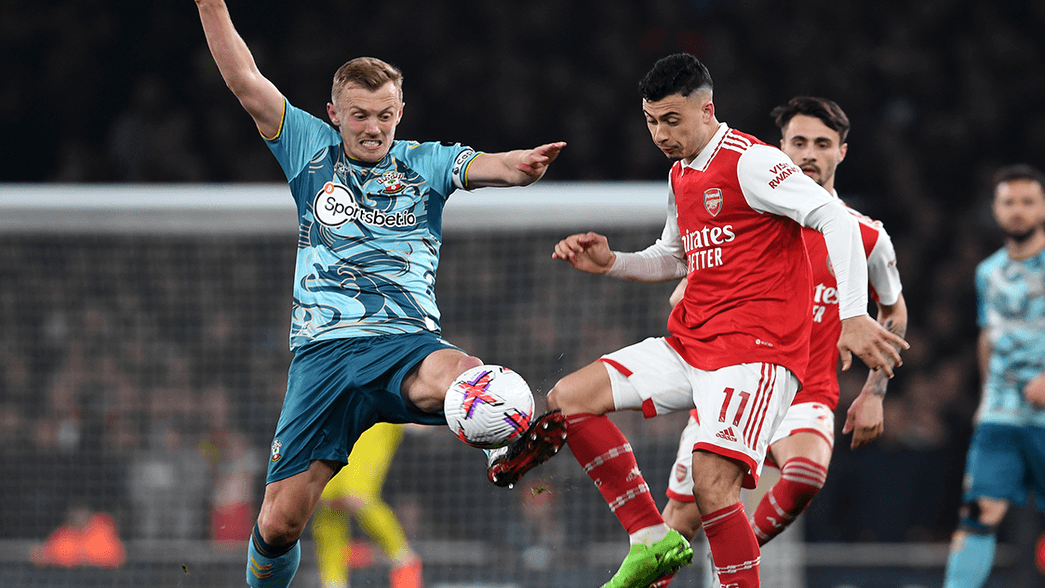 Gabriel Martinelli in action against Southampton
