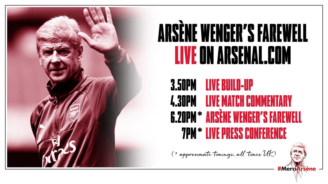 Arsene Wenger farewell live on Arsenal.com