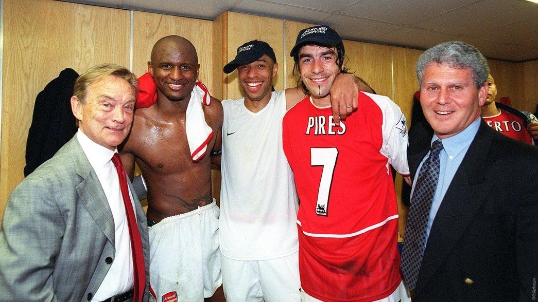Mr Friar with Patrick Vieira, Thierry Henry and Robert Pires
