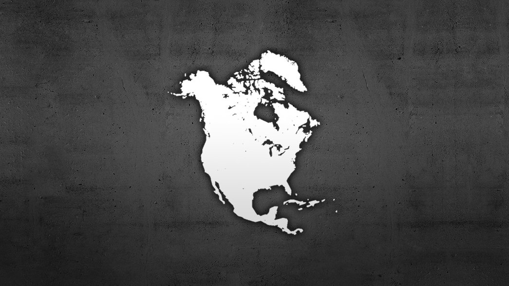Map outline of North America