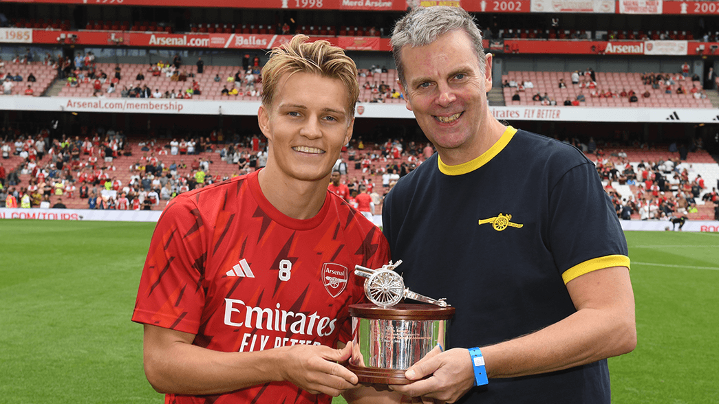Martin Odegaard with his Player of the Season award