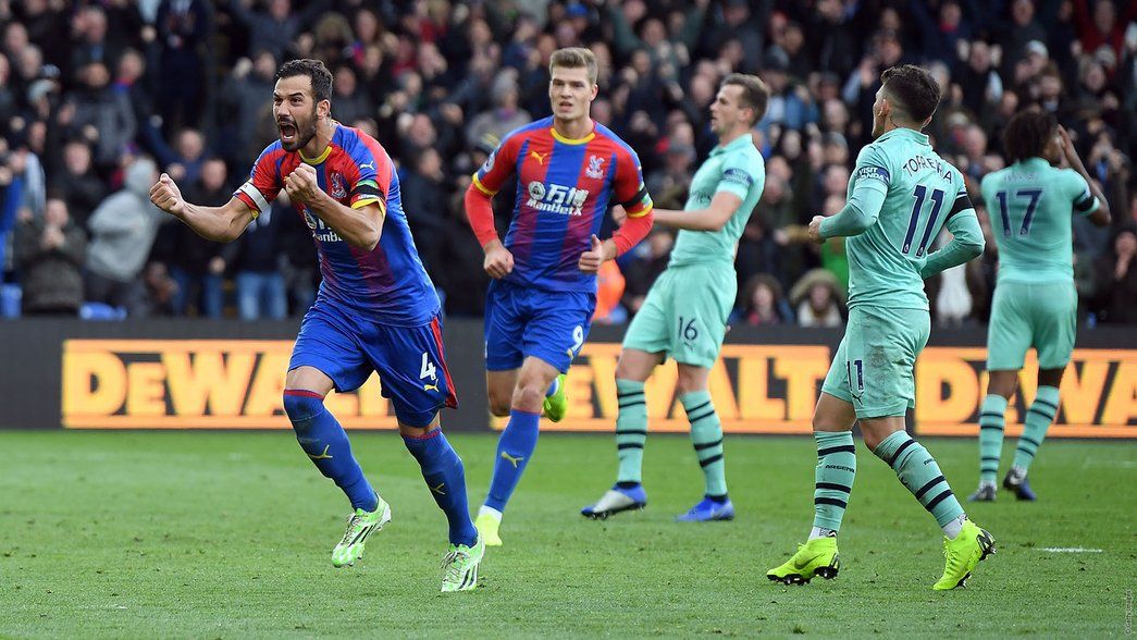 Palace celebrate their equaliser against us