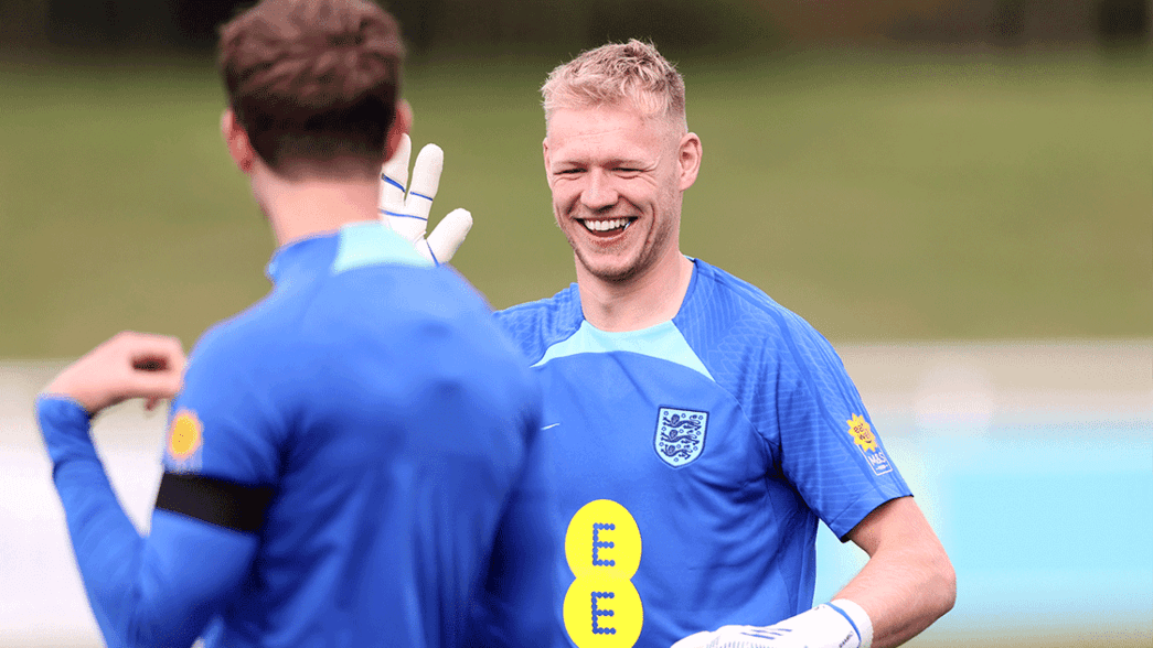 Aaron Ramsdale in training for England