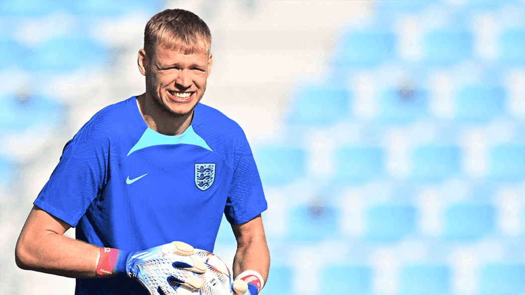 Aaron Ramsdale in training for England
