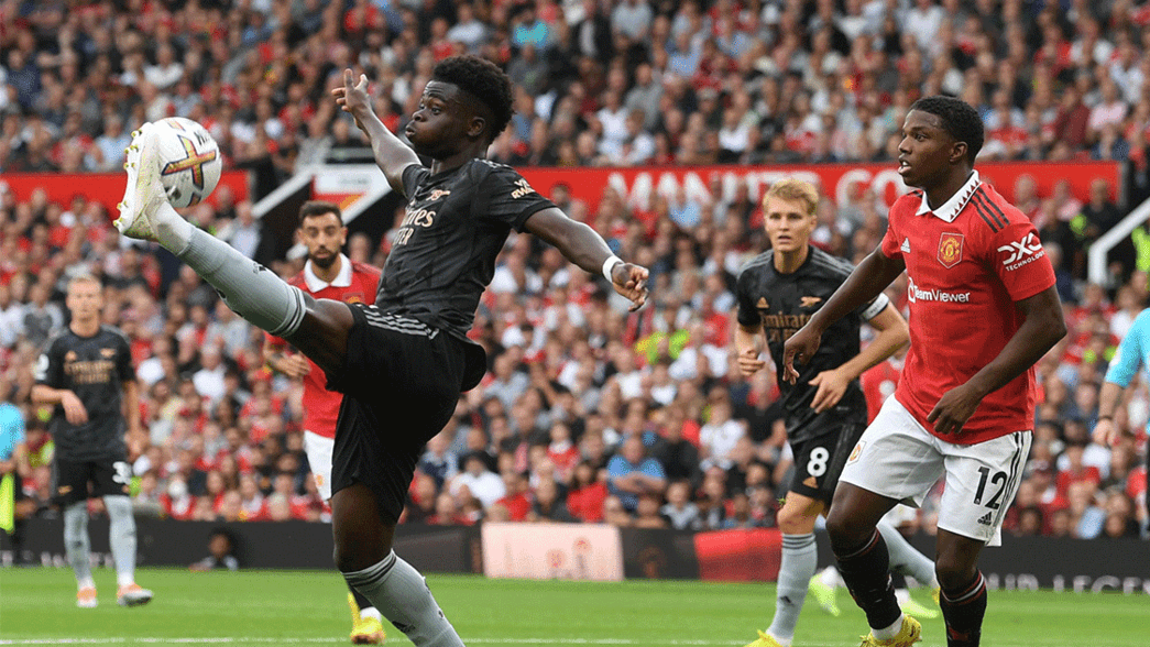 Bukayo Saka against Manchester United