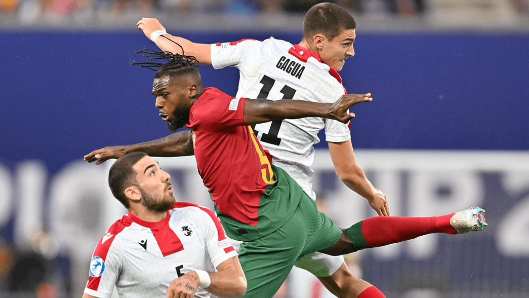 Nuno Tavares playing for Portugal under-21s against Georgia