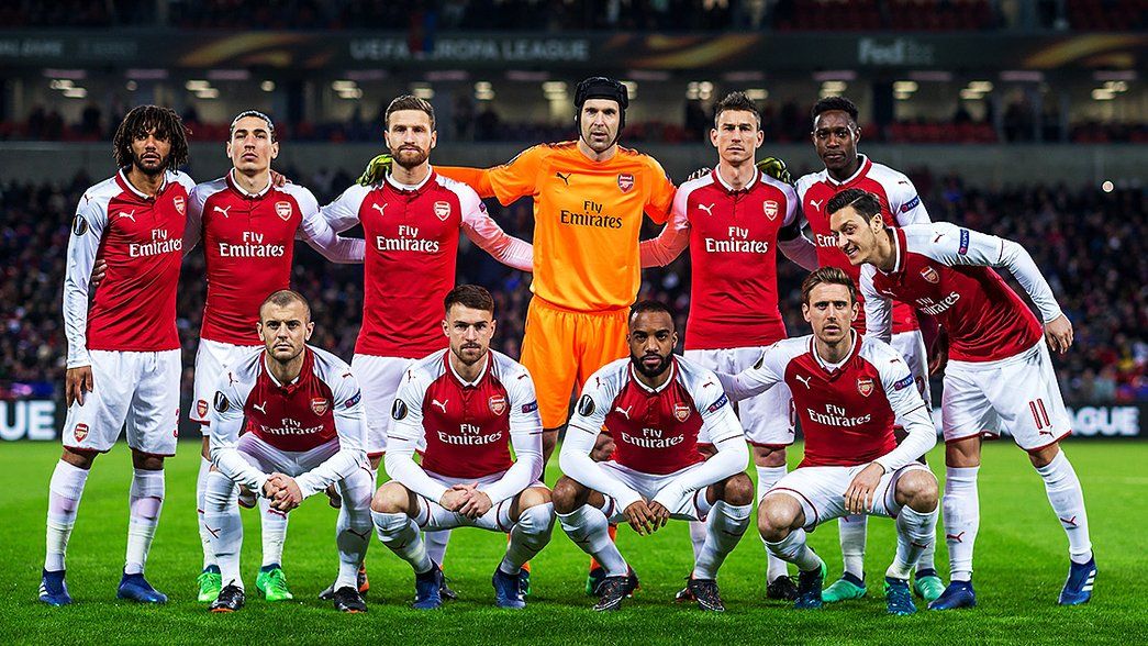 Arsenal team line up against CSKA