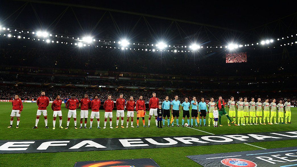 The team line up ahead of Cologne